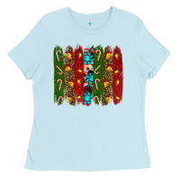 Baby Blue christmas brushstrokes Ladies Tee - RanaPortraitStore