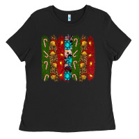 Black christmas brushstrokes Ladies Tee - RanaPortraitStore