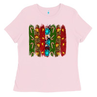Bubblegum Pink christmas brushstrokes Ladies Tee - RanaPortraitStore
