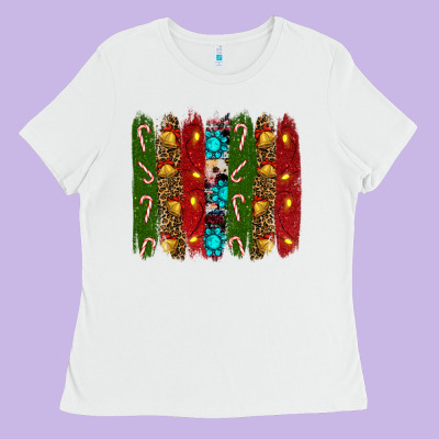 Christmas Brushstrokes Ladies Tee Designed By Ranaportraitstore