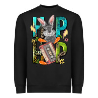 Black Western hip hop Bunny Easter Day Heavyweight Sweatshirt - LillyAllenDesigns