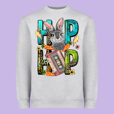 Western Hip Hop Bunny Easter Day Heavyweight Sweatshirt Designed By Lillyallendesigns