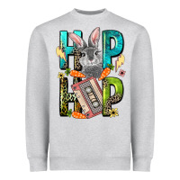 Heather Grey Western hip hop Bunny Easter Day Heavyweight Sweatshirt - LillyAllenDesigns