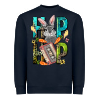 Navy Western hip hop Bunny Easter Day Heavyweight Sweatshirt - LillyAllenDesigns