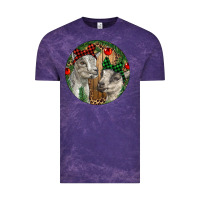 Cloud Purple Baby Goats Christmas Vintage Tee - RanaPortraitStore