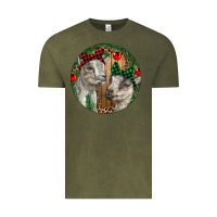 Vintage Olive Baby Goats Christmas Vintage Tee - RanaPortraitStore