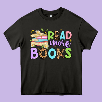 Read More Books Heavy Core Tee Designed By Artiststas