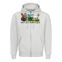 Dove Grey Peace Love Cashmere Goat Zipper Hoodie - LillyAllenDesigns