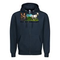 Navy Peace Love Cashmere Goat Zipper Hoodie - LillyAllenDesigns