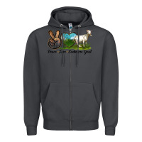 Smoke Peace Love Cashmere Goat Zipper Hoodie - LillyAllenDesigns