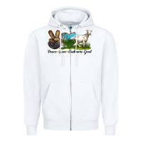 Peace Love Cashmere Goat Zipper Hoodie | Teevron