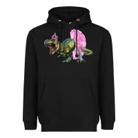 Balerina T Rex Dinosaur With Tutu Heavyweight Hoodie | Teevron