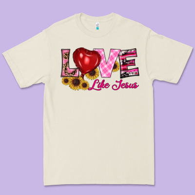 Valentine's Day Love Like Jesus Premium Tee Designed By Ranaportraitstore
