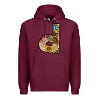 Burgundy farm life alphabet lowercase letters d Premium Hoodie - BundleAndBundleShop