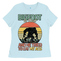 Baby Blue Bigfoot is real and he tried to eat my ass Ladies Tee - Bettercallsaul