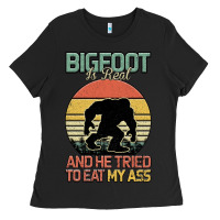 Black Bigfoot is real and he tried to eat my ass Ladies Tee - Bettercallsaul