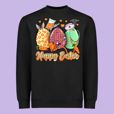 Happy Easter Eggs Nurse Heavyweight Sweatshirt Designed By Lillyallendesigns
