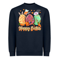 Navy Happy Easter Eggs Nurse Heavyweight Sweatshirt - LillyAllenDesigns
