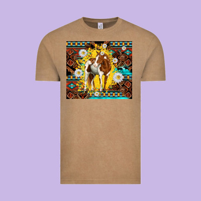 Aztec Tribal Horse Vintage Tee Designed By Tumblerdesignbyshophia