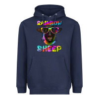 Navy rainbow sheep suffolk sheep Heavyweight Hoodie - Artiststas