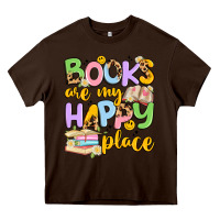 Chocolate Brown books are my happy place Heavy Core Tee - Artiststas