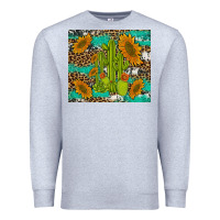 Heather Grey cactus and sunflowers turquoise leopard cowhide Premium Sweatshirt - Artiststas