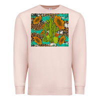 Pale Pink cactus and sunflowers turquoise leopard cowhide Premium Sweatshirt - Artiststas