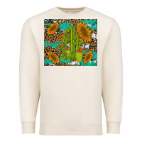 Sandshell cactus and sunflowers turquoise leopard cowhide Premium Sweatshirt - Artiststas