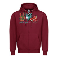 Burgundy peace love watermelon Zipper Hoodie - SublimationCraftShop