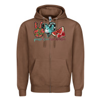 Chestnut peace love watermelon Zipper Hoodie - SublimationCraftShop