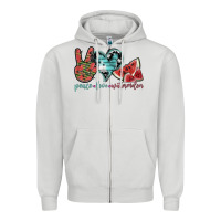 Dove Grey peace love watermelon Zipper Hoodie - SublimationCraftShop
