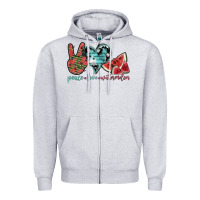 Heather Grey peace love watermelon Zipper Hoodie - SublimationCraftShop