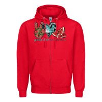 Red peace love watermelon Zipper Hoodie - SublimationCraftShop
