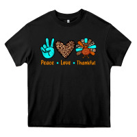 Black peace love thankful Heavy Core Tee - JahusDesignShop