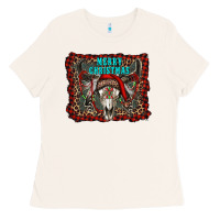 Bone merry christmas bull skull Ladies Tee - RanaPortraitStore