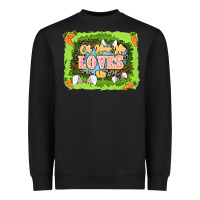 Black Oh how he loves us Easter Day Heavyweight Sweatshirt - LillyAllenDesigns