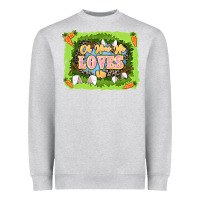 Heather Grey Oh how he loves us Easter Day Heavyweight Sweatshirt - LillyAllenDesigns