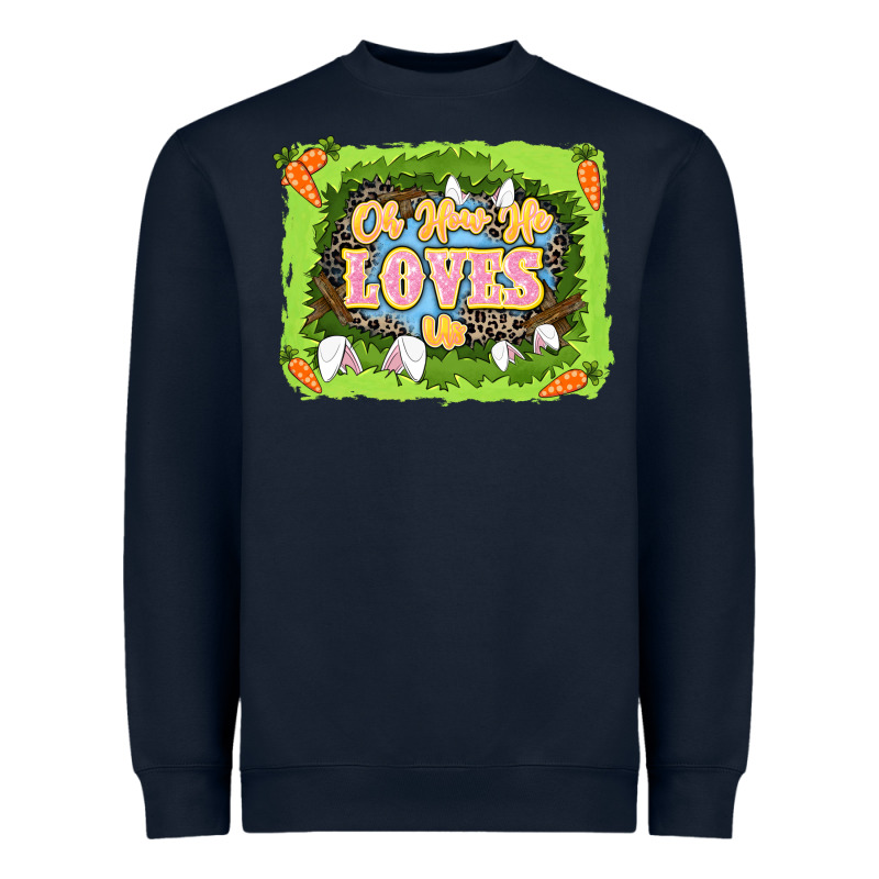 Oh How He Loves Us Easter Day Heavyweight Sweatshirt by LillyAllenDesigns | Teevron