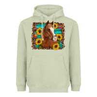 Matcha horse sunflowers turquoise wooden serape leopard Heavyweight Hoodie - Artiststas