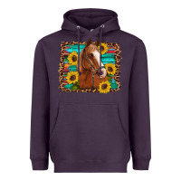 Plum horse sunflowers turquoise wooden serape leopard Heavyweight Hoodie - Artiststas