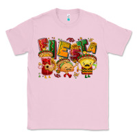 Bubblegum Pink Fiesta with taco, nacho, souce Classic Tee - NancyCooperArtShop