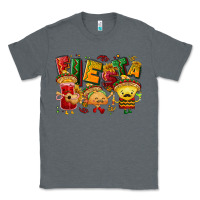 Charcoal Heather Fiesta with taco, nacho, souce Classic Tee - NancyCooperArtShop
