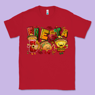 Fiesta With Taco, Nacho, Souce Classic Tee Designed By Nancycooperartshop