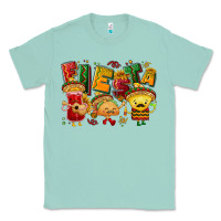 Seafoam Fiesta with taco, nacho, souce Classic Tee - NancyCooperArtShop