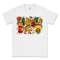 White Fiesta with taco, nacho, souce Classic Tee - NancyCooperArtShop
