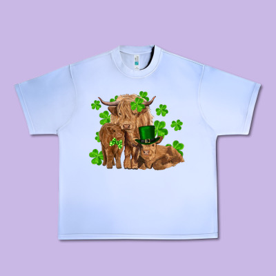 St Patrick's Day Cow Family Urban Heavy Tee Designed By Ranaportraitstore
