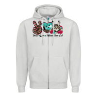Dove Grey peace love maine coon cat Zipper Hoodie - LillyAllenDesigns