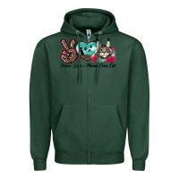Sports Green peace love maine coon cat Zipper Hoodie - LillyAllenDesigns