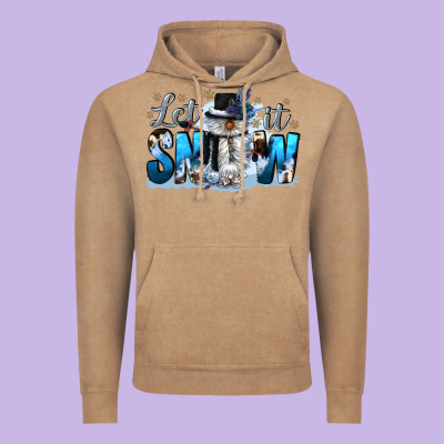 Let It Snow Vintage Hoodie Designed By Cowgirlartshop