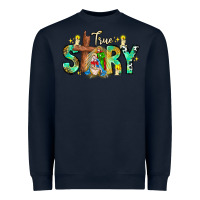 Navy True Story Heavyweight Sweatshirt - CowhideDigitalArt